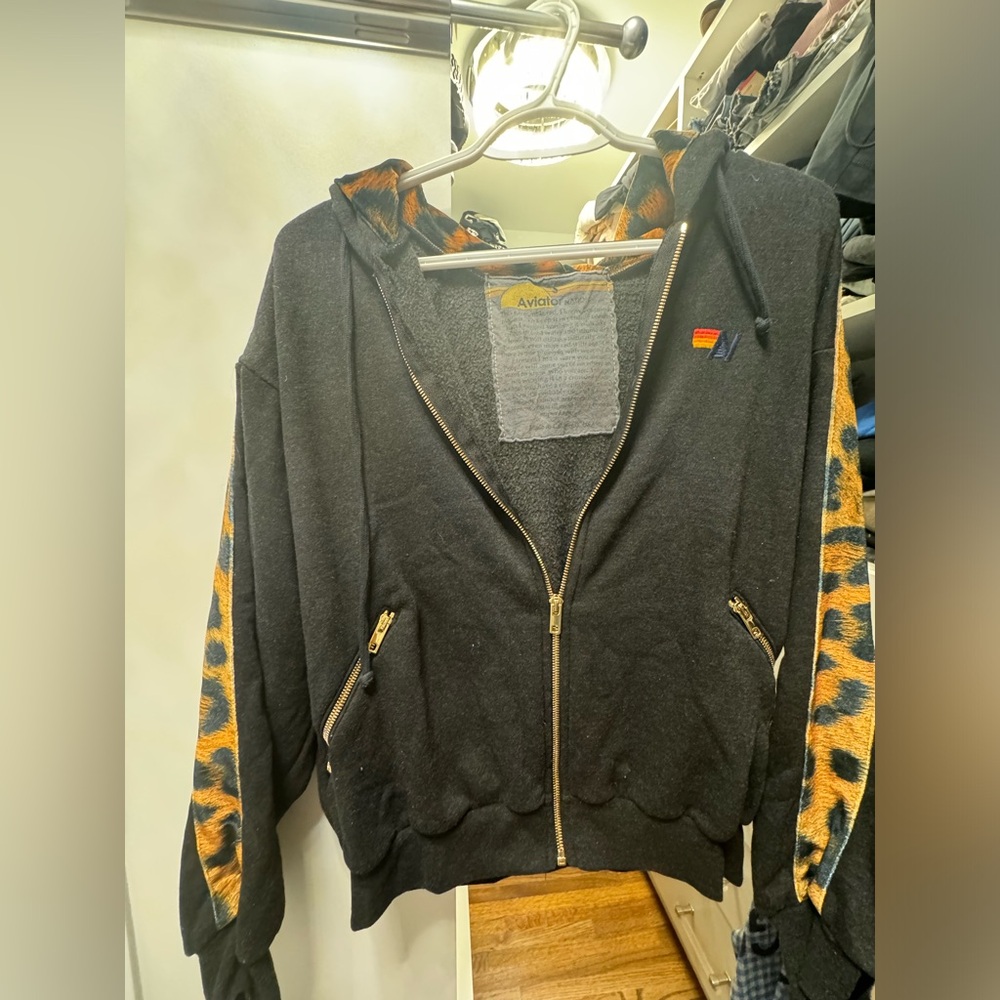 Aviator nation cheetah zip up